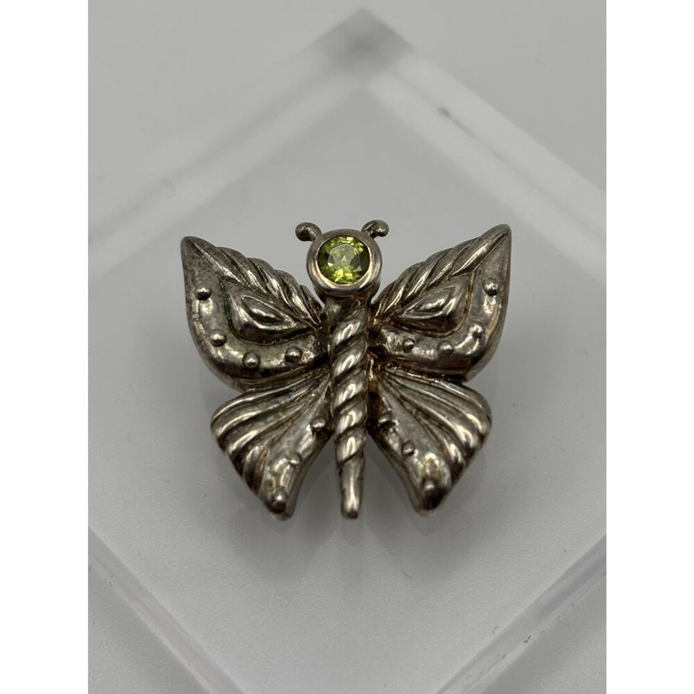 JUDITH RIPKA Sterling Silver‎ 925 vermeil & Peridot Small Butterfly Brooch Pin